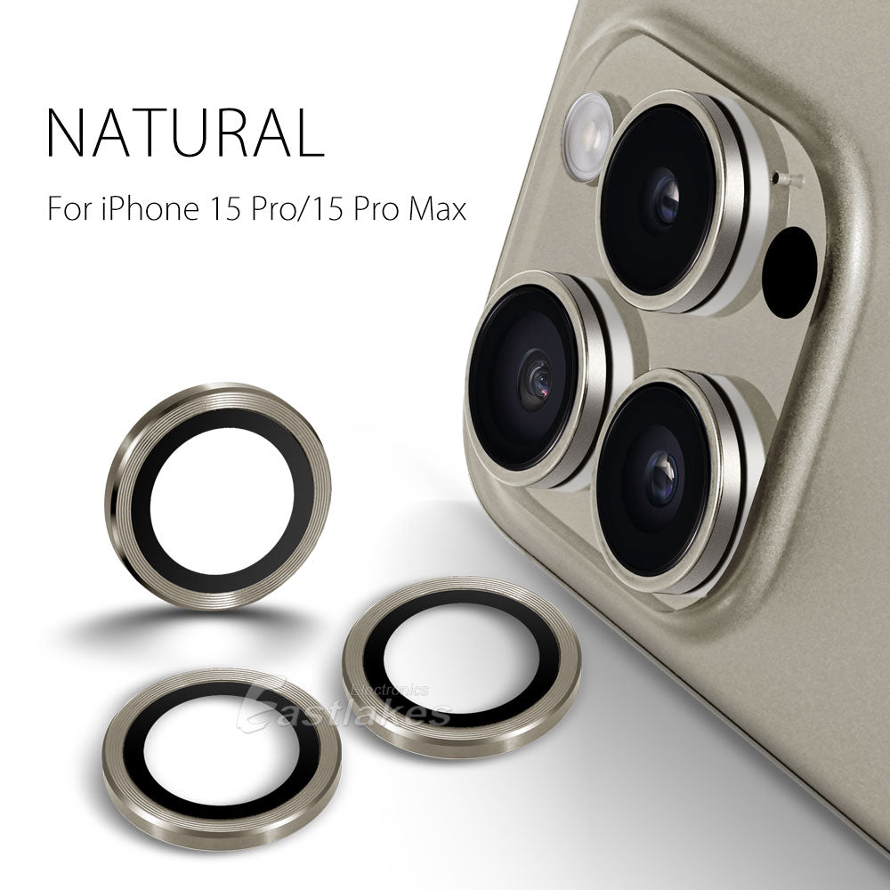 Apple iPhone 15 Series Metal Camera Lens Set Tempered Glass Protector Natural Eastlakes Electronics